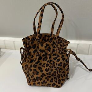 BAGGU Brown Leopard Print Tote